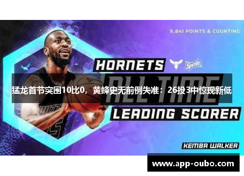 猛龙首节突围10比0，黄蜂史无前例失准：26投3中惊现新低